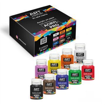 Набор акриловых красок Acryl PRO 9 цветов по 20 мл. 014202 фото